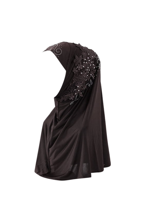 Turbans for Women Hijab Double Loop Slip On Scarf Pull Over Crepe Convenient Shawl Headscarf Turban Head Wraps