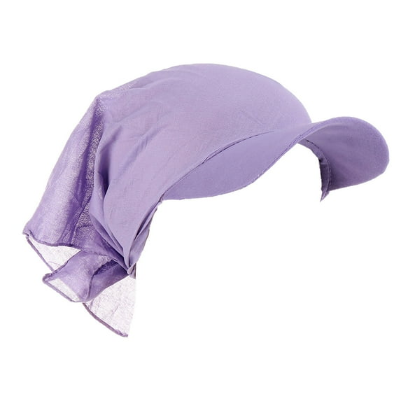 ZHENHONG Turbans for Women Solid Candy Color Outdoor Windproof And Sunscreen With Brim All Cotton Printed Headscarf Turban Head Wraps