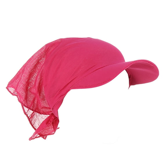 ZHENHONG Turbans for Women Solid Candy Color Outdoor Windproof And Sunscreen With Brim All Cotton Printed Headscarf Turban Head Wraps