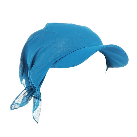 ZHENHONG Turbans for Women Solid Candy Color Outdoor Windproof And Sunscreen With Brim All Cotton Printed Headscarf Turban Head Wraps