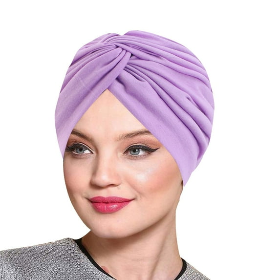 ZHENHONG Turbans for Women Solid Color Imitation Silk Double Layer Sleeping Hat Twisted Hat Headband Hat Beauty Makeup Home Hat Turban Head Wraps