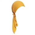 thumbnail image 1 of ZHENHONG Turbans for Women Solid Headwarp Cap Muslim Cozy Breathable Hijab Hat Casual Headwear Yellow, 1 of 7