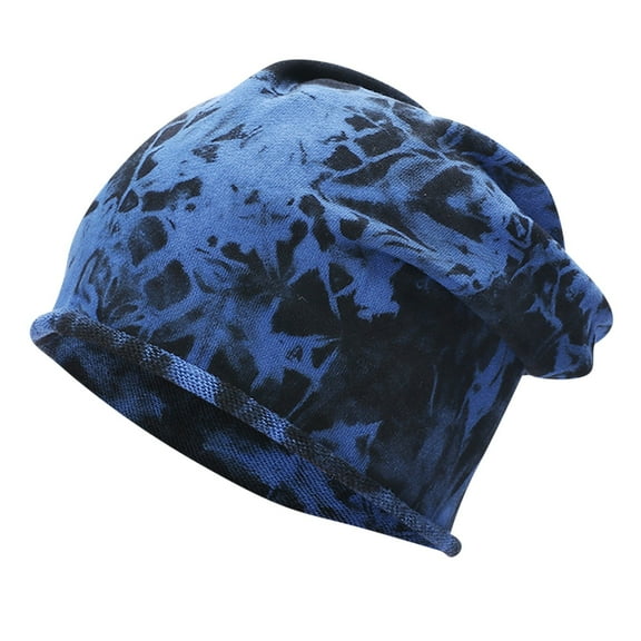 ZHENHONG Turbans for Women Tie-dye Caps Popular Casual Fashion Bottoming Caps Curled Big Head Pile Caps Turban Head Wraps