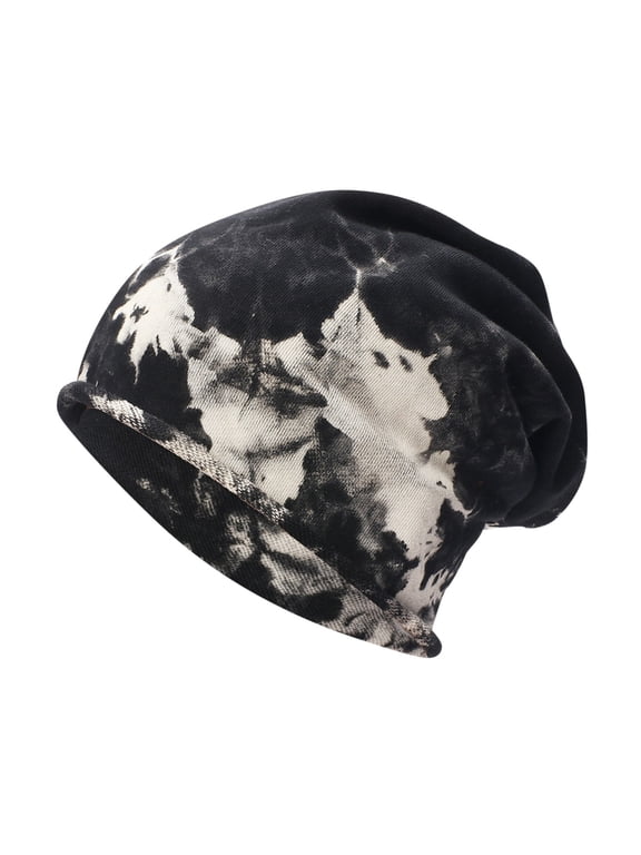 Turbans for Women Tie-dye Caps Popular Casual Fashion Bottoming Caps Curled Big Head Pile Caps Turban Head Wraps