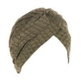 thumbnail image 1 of ZHENHONG Turbans for Women Women Turbans Knot Pre Tied Bonnet Hat Headwraps Hats Casual Solid Color Headwear Army Green, 1 of 6