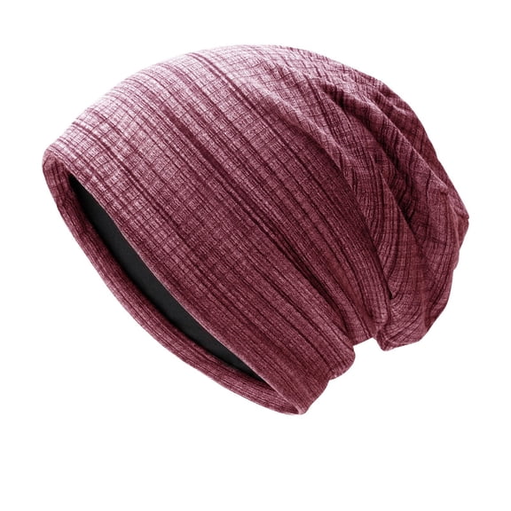 ZHENHONG Turbans for Women and Men Lightweight Slouch Solid Color Knitted Beanie Hats Casual CozyHeadwear Red