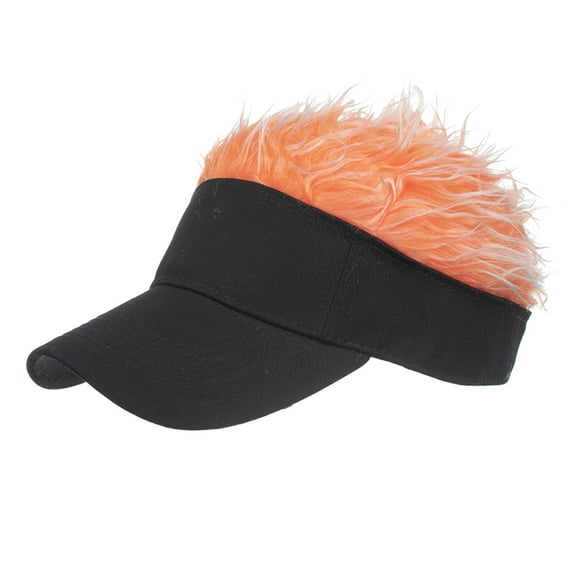 ZHENHONG Visor Hat for Women and Men Fashion Breathable Beach Adjustable Sun Hat Hip Hop Hat Casual Plain Headwear Orange