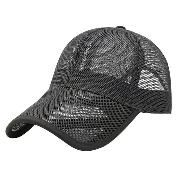 ZHENHONG Womens Baseball Caps Summer Mesh Sports Sun Hat For Cycling Running Fishing Casual Solid Color Visor Hat Grey