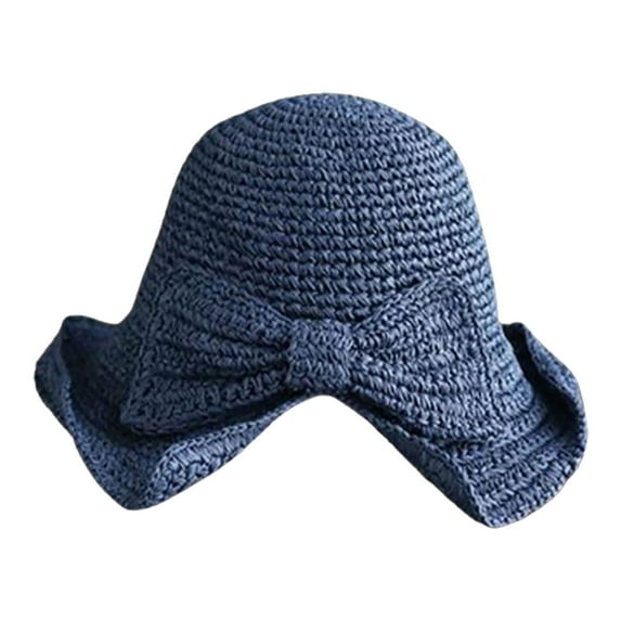 ZHENHONG Wide Brim Cowboy Hats Foldable Wide Brim Floppy Sun Hat For Women Fashion Woven Bow Sun Hat Summer Beach Hat For Women Girl