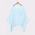 thumbnail image 1 of ZHENHONG Women's Cotton and Linen Spring Summer Loose Pocket Short Sleeved T Shirt Going Out Tops, 1 of 9