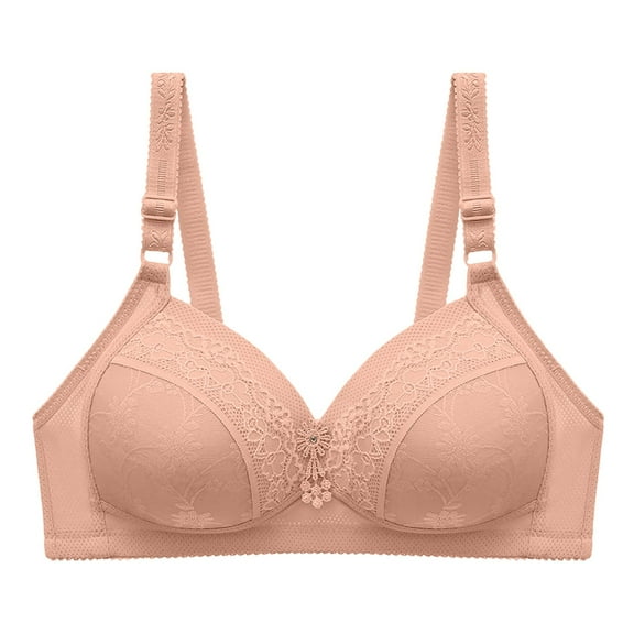 ZHENHONG Women's Front Button Shaped Cup Middle and Elderly Underwear without Wires Vest Large Size Women's Printed Bra Wireless Bras for Women