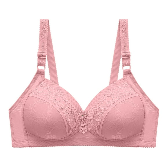 ZHENHONG Women's Front Button Shaped Cup Middle and Elderly Underwear without Wires Vest Large Size Women's Printed Bra Wireless Bras for Women