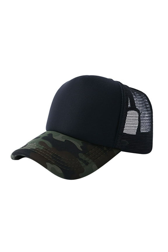 Womens Baseball Caps Camouflage Mesh Sports Hat Adjustable Outdoor Sun Hat Cozy Visor Hat Black