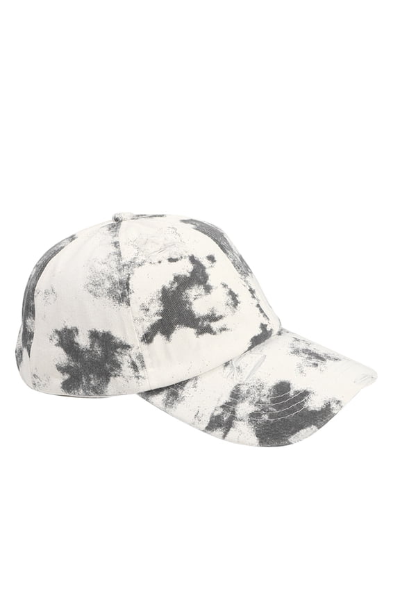 Womens Baseball Caps Classic Tie Dye Sunscreen Sports Hat Adjustable Cotton Dad Hat Cozy Visor Hat White