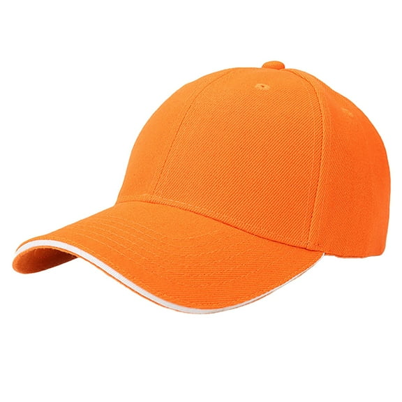 ZHENHONG Womens Baseball Caps Sandwich Hairy Green Baseball Cap Tourism Group Sunscreen Hat Cozy Solid Visor Hat Orange