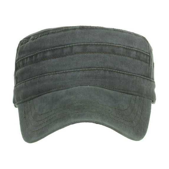 ZHENHONG Womens Baseball Caps Washed Cotton Military Cadet Unique Design Vintage Flat Top Cap Trucker Hat