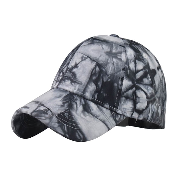 ZHENHONG Womens Baseball Caps Women Classic Tie Dye Printed Colorful Suncreen Hat Casual Printed Visor Hat Black