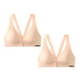 thumbnail image 1 of ZHENHONG Womens Front Closure Bra Racerback Plus Size Unlined Underwire Full Coverage Bras Wireless Bras for Women, 1 of 3