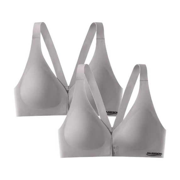 ZHENHONG Womens Front Closure Bra Racerback Plus Size Unlined Underwire Full Coverage Bras Wireless Bras for Women