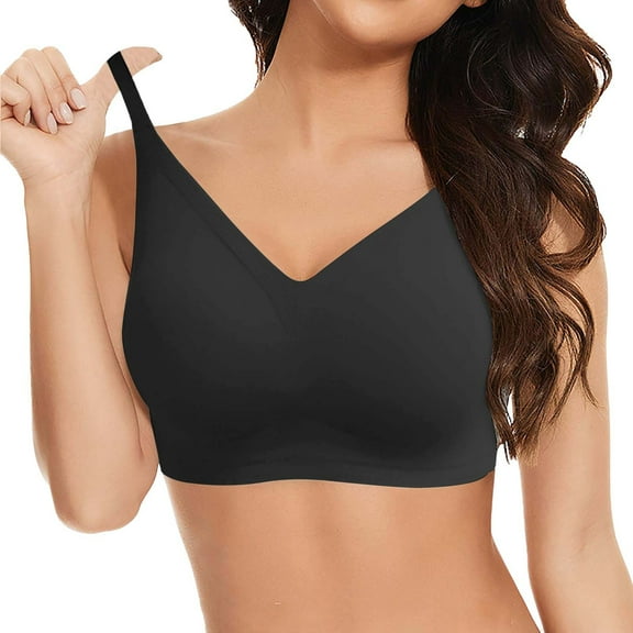 ZHENHONG Womens Soft Bra Underwear Breathable Upper Support Gathers Bra Wireless Bras for Women