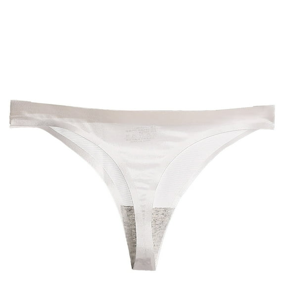ZHENHONG Womens Underwear Briefs Beaded Non Marking Thong Thin Low Waist Ice Silk Plus Size Silk Thong Women