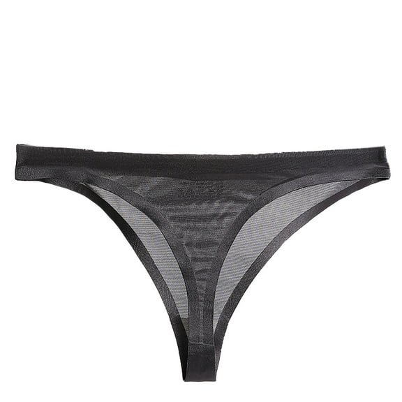 ZHENHONG Womens Underwear Briefs Beaded Non Marking Thong Thin Low Waist Ice Silk Plus Size Silk Thong Women