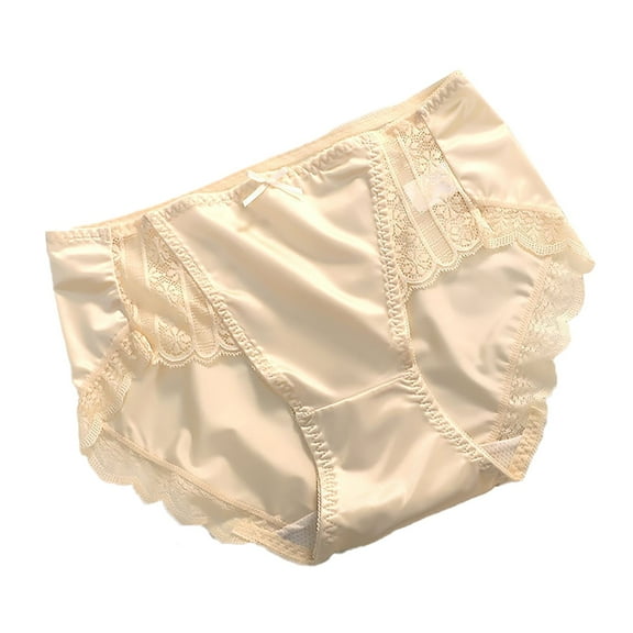 ZHENHONG Womens Underwear Briefs Lace Non Marking Breathable Ice Silk Thin Of Medium High Waist Pure Desire Shorts