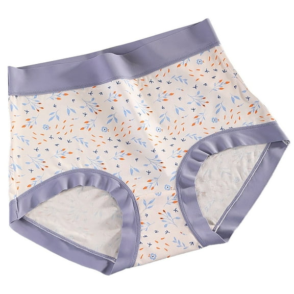 ZHENHONG Womens Underwear Briefs Plus Size Women High Waist Fashion Breathable Printing No Silk Comfortable Women