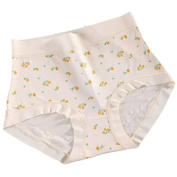 ZHENHONG Womens Underwear Briefs Plus Size Women High Waist Fashion Breathable Printing No Silk Comfortable Women