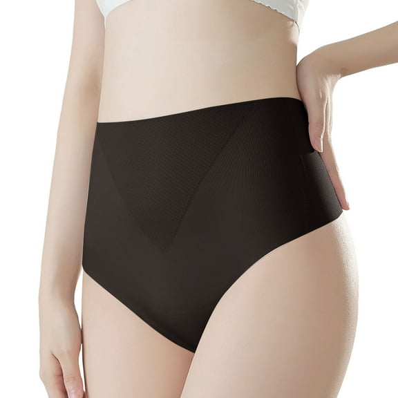 ZHENHONG Womens Underwear Briefs Women's Crotch High Waist Belly Retraction Thong Women's Fun Ice Silk Pants