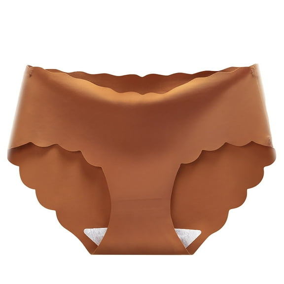 ZHENHONG Womens Underwear Briefs Women's Solid Color Cotton Crotch Breathable Ice Silk Thin Mid Waist Underwear