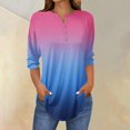 thumbnail image 1 of ZHENHONG Womens V Neck T Shirts, 3/4 Length Sleeve Womens Tops 2025 Spring Casual Tunic T Shirts Womens Tops Going Out Tops, 1 of 5