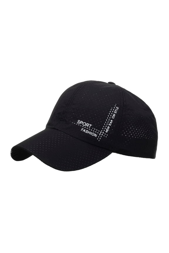 Womens and Mens Baseball Caps Fashion Sport Mountain Climbing Quick-Dry Sun Hat Casual Plain Visor Hat Black