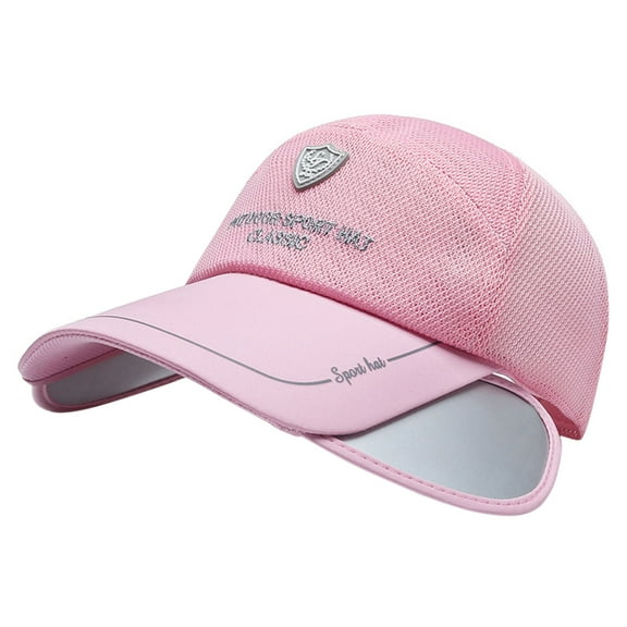 ZHENHONG Womens and Mens Baseball Caps Outdoor Sunscreen Hat Wide Brim Breathable Sports Hat Cozy Solid Visor Hat Pink