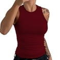 thumbnail image 1 of ZHENHONG Workout Tank Tops Woman, Womens Sleeveless Racerback High Neck Casual Basic Cotton Ribbed Tank Top Camisole Tops for Women, 1 of 4