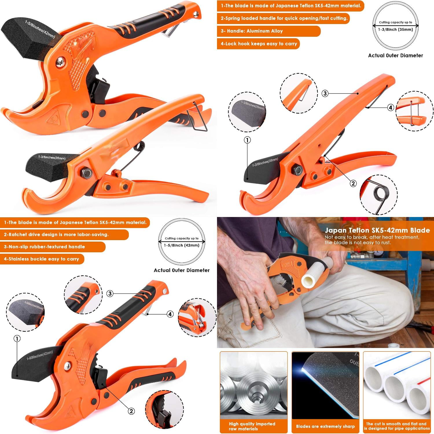 ZHENJUNW Efficient and Fast 2Pack THINKWORK Ratchetstyle Pipe and PEX