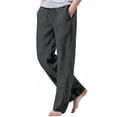 thumbnail image 1 of ZHENWEI Mens Cotton Linen Drawstring Pants Elastic Waist Casual Jogger Yoga Pants, 1 of 7