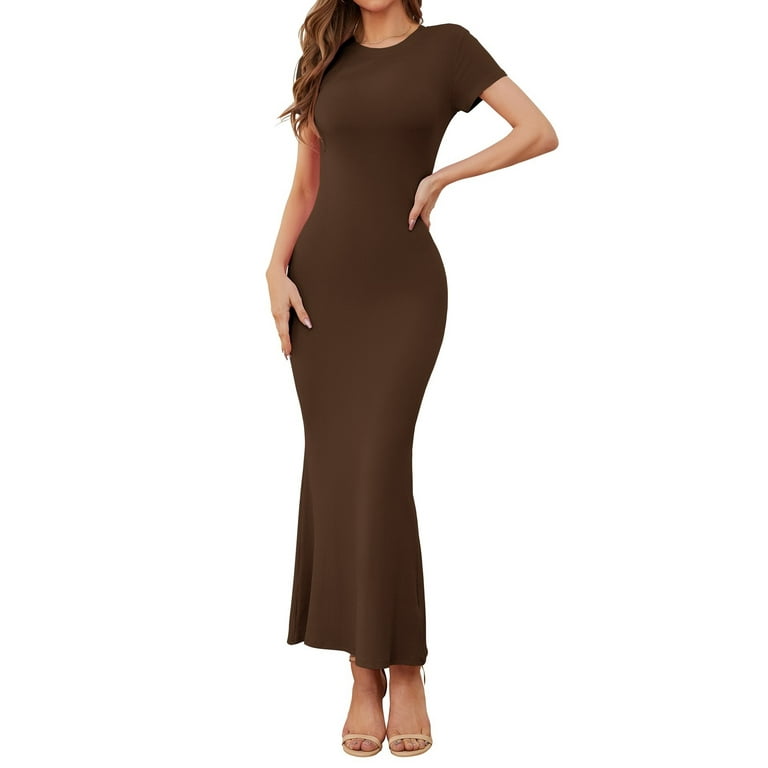 Sexy Plain Sleeveless Fishtail Bodycon Dress
