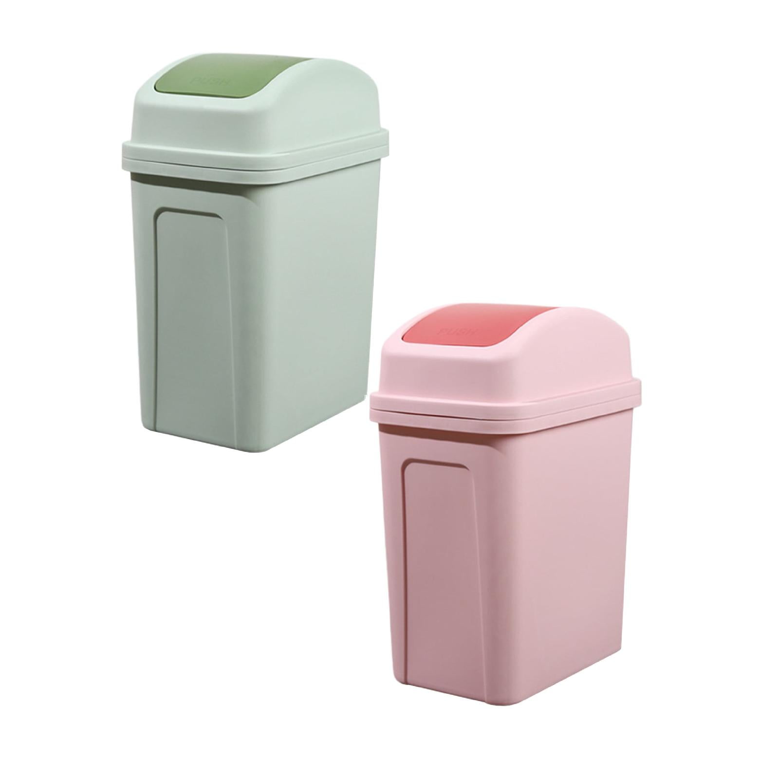 ZHENYANGli 2 Pcs Bathroom Trash Can with Swing Lid Small Garbage Can