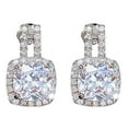 ZHENYANGli Classical Earrings Girls Crystal Diamond Silver Dainty Women