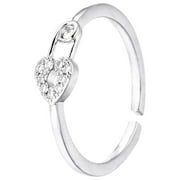 ZHENYANGli Micro Zircon Heart Pin Ring Lady Ring Female Fashion Personality Ring Simple Ladies Paper Clip Rings