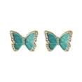 ZHENYANGli Mint Green Butterfly Stud Earrings Tiny Cute Stud Earrings