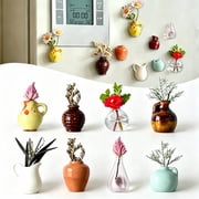 Samovi 8 Pack Mini Vase Magnets for Fridge, Small Resin Vase Fridge Magnet for Kitchen Decor, 3D Vase Fridge Magnets without Plant for Refrigerator, Kitchen, Locker, Office, Desktop Decoration