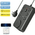 thumbnail image 1 of ZHENYEMEI Power Strip with Wireless Charging, Desktop Wireless Charging Socket with 6 Ac Ports, 2 USB Ports, 1 Type-C Port, Power Switch, Overload Protection for Office Home Travel Dorm, 1PC(Black), 1 of 9