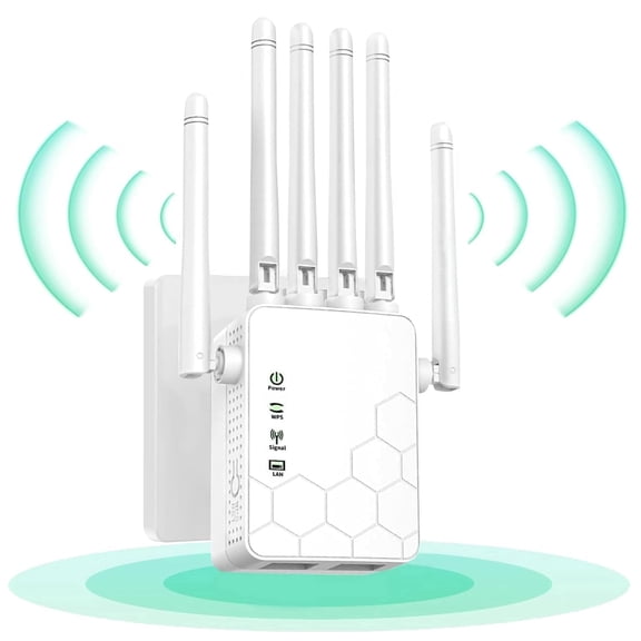 ZHENYEMEI WiFi Extender Signal Booster, Wireless Wifi Repeater, 1200mbps WiFi Amplifier Dual Band 5ghz and 2.4GHz, Enhance Your WiFi Coverage Compatible with All WiFi Modem Routers (White)