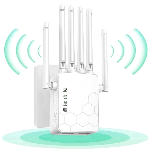 ZHENYEMEI WiFi Extender Signal Booster, Wireless Wifi Repeater, 1200mbps WiFi Amplifier Dual Band 5ghz and 2.4GHz, Enhance Your WiFi Coverage Compatible with All WiFi Modem Routers (White)