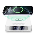 thumbnail image 1 of Samovi Wireless Charger with Digital LED Alarm Clock, 15W Fast Wireless Charger Compatible with Smart Phone, NightTime Mode Adjustable Brightness, Clock for Bedroom, Living Room, Office, White, 1 of 9