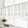 thumbnail image 1 of ZHH Floral Lace Cafe Curtain Light Filter White Short Soft Voile Curtains Rod Pocket Sheer Window Treatment, 59"x17", 1 of 7