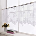 thumbnail image 1 of ZHH Lace Kitchen Curtain Window Valance Sheer Embroideried Leaves Cafe Shop Rod Pocket Curtain White 23"x 60", 1 of 5