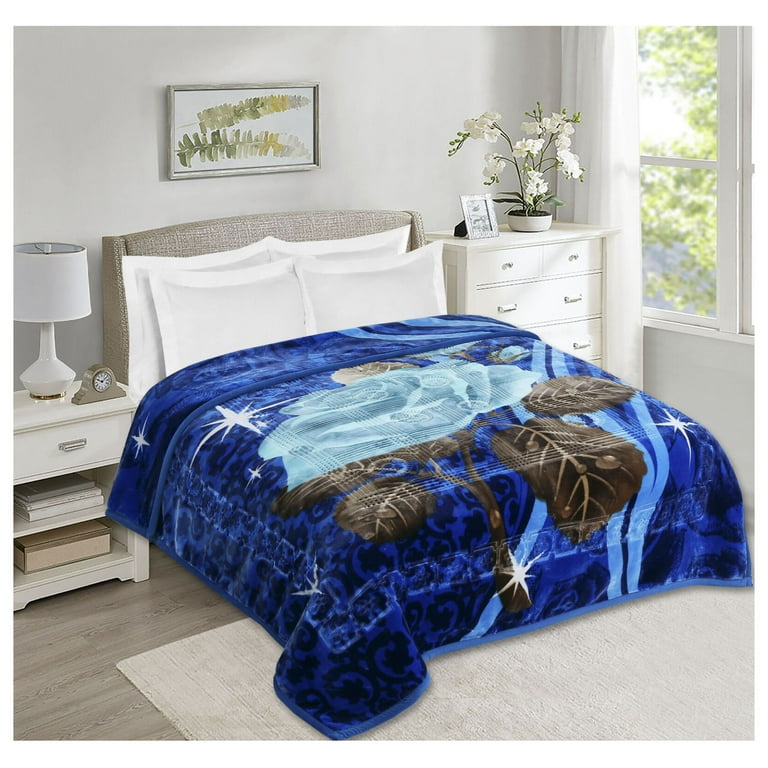 ZHI 22 2 Ply Fleece Bed Blanket 12LB Soft Heavy Reversible Korean Raschel Blanket Walmart
